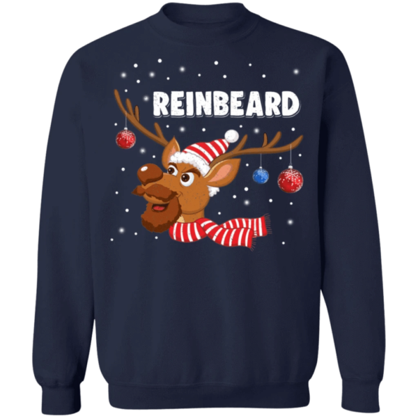 Reinbeard Reindeer Beard With Bauble Christmas Sweatshirt Sweatshirt Navy S