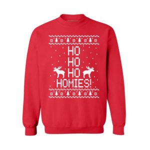 Reindeer Gift for Christmas Ho Ho Ho Homies Christmas Sweatshirt Sweatshirt Red S