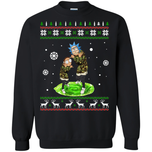 Rick And Morty Christmas Sweatshirt Sweatshirt Black S