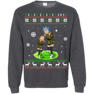 Rick And Morty Christmas Sweatshirt Sweatshirt Dark Heather S