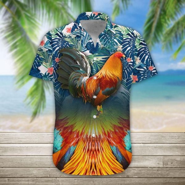 Rooster Hawaiian Shirt Product Photo