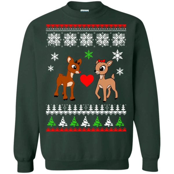 Rudolph and Clarice Sweatshirt Sweatshirt Forest Green S