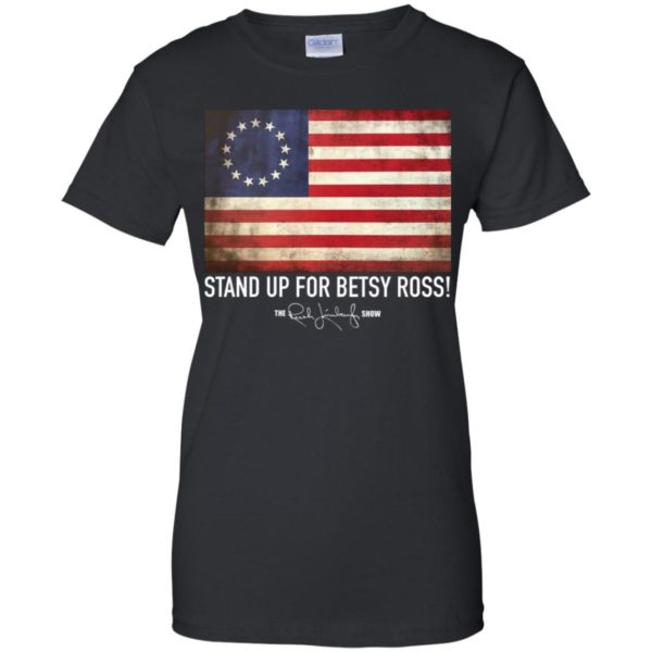 Rush Limbaugh Betsy Ross Flag Black T-Shirt Gildan Ladies Cotton T-Shirt Black S