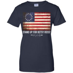 Rush Limbaugh Betsy Ross Flag Black T-Shirt Gildan Ladies Cotton T-Shirt Navy S