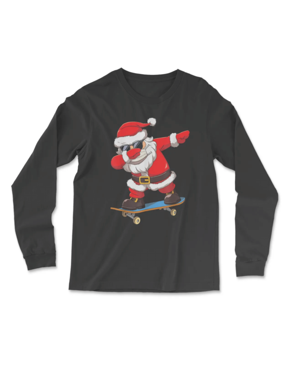 Santa Dabbing Skating Christmas Sweatshirt Sweatshirt Black S