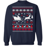Santa Reindeer Christmas Sweatshirt Sweatshirt Navy S