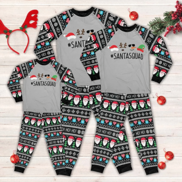 Santa Squad Reindeer Elf Snowman Family Set Pajamas Christmas Pajamas product photo 4