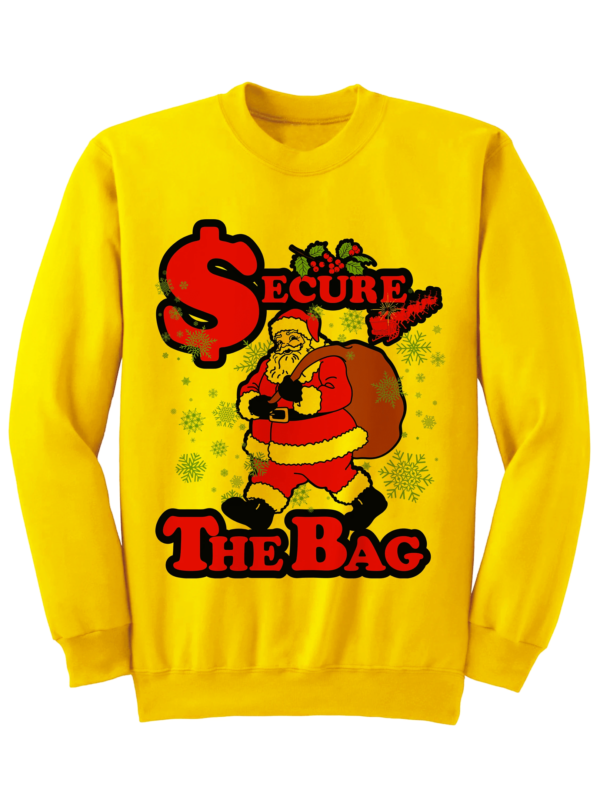 Secure The Bag Santa Claus Christmas Sweatshirt Sweatshirt Yellow S