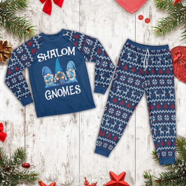 Shalom Gnomes Funny Ugly Christmas Gnomes Family Pajamas Set product photo 0