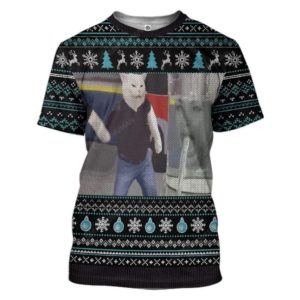 Shut Down Yelling Girl 3D Christmas Shirt T-Shirt S