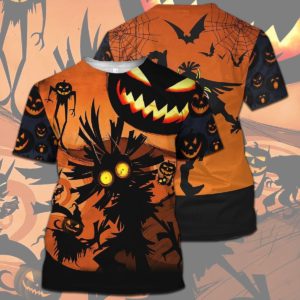 Skull Halloween 3D All Over Print T-Shirt, 3D Hoodie 3D T-Shirt Yellow S