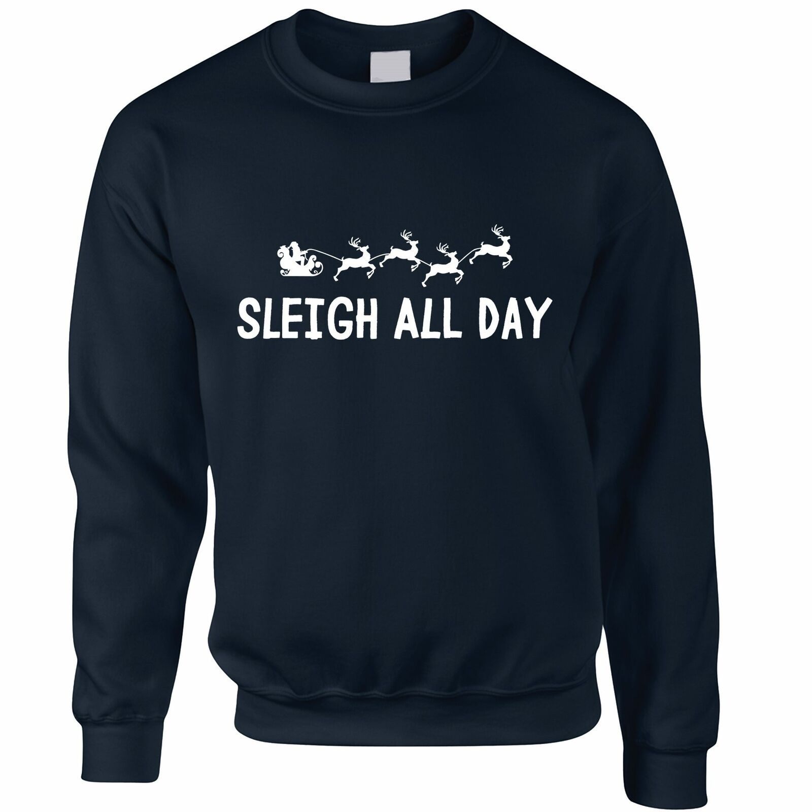Sleigh All Day Christmas Sweatshirt Style: Sweatshirt, Color: Navy
