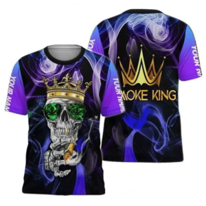 Smoke King Skull Smoking Personalized 3D Shirt product photo 0