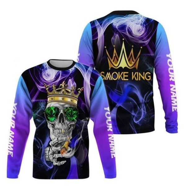 Smoke King Skull Smoking Personalized 3D Shirt 3D Sweatshirt Black S