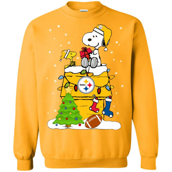 Snoopy Merry Christmas Merry Christmas tree Sweatshirt Yellow S