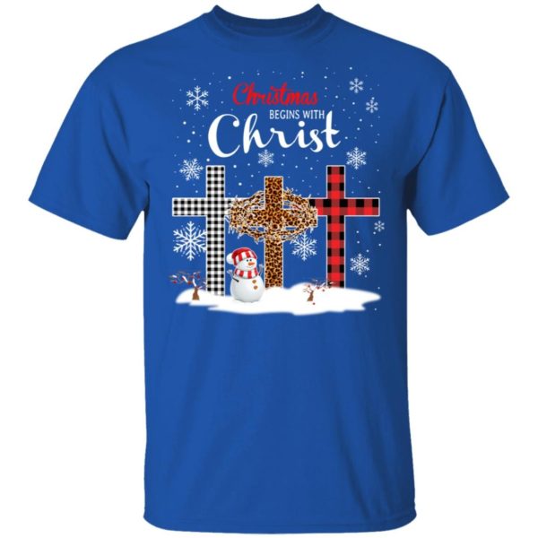 Snowman Christmas Begins With Christ Christmas Shirt product photo 3