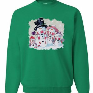 Snowman Family Ugly Christmas Sweatshirt Sweatshirt Green S