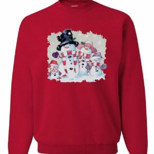 Snowman Family Ugly Christmas Sweatshirt Sweatshirt Red S