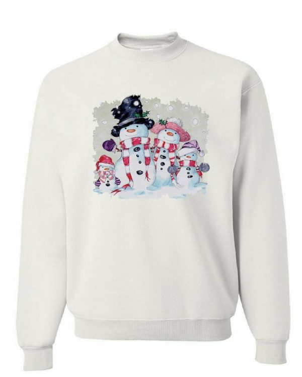 Snowman Family Ugly Christmas Sweatshirt Sweatshirt White S