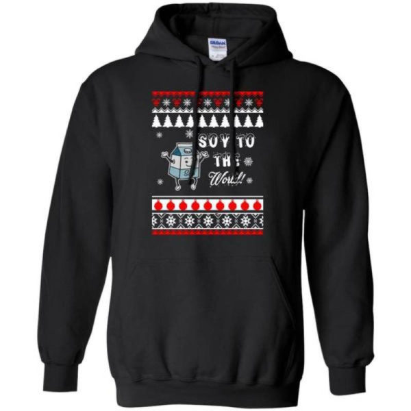 Soy To The World Soy Lover Christmas Shirt Hoodie Black S