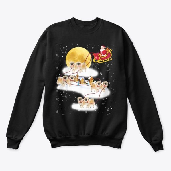 Spaniel Reindeer Santa Christmas Sweatshirt Sweatshirt Black S