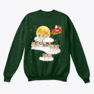 Spaniel Reindeer Santa Christmas Sweatshirt Sweatshirt Green S
