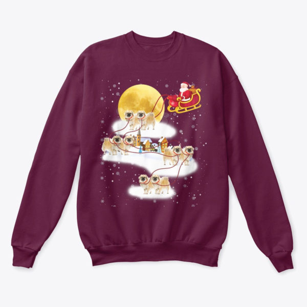 Spaniel Reindeer Santa Christmas Sweatshirt Sweatshirt Maroon S