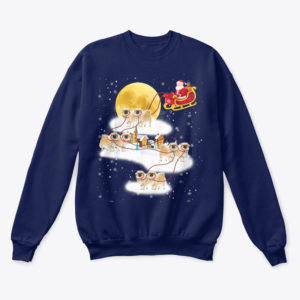 Spaniel Reindeer Santa Christmas Sweatshirt Sweatshirt Navy S