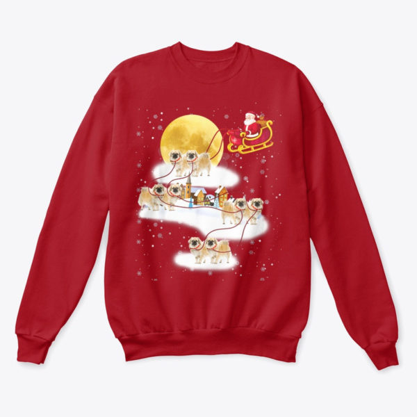 Spaniel Reindeer Santa Christmas Sweatshirt Sweatshirt Red S