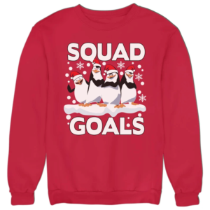 Squad Goals Ugly Penguin Santa Christmas Sweatshirt Sweatshirt Red S