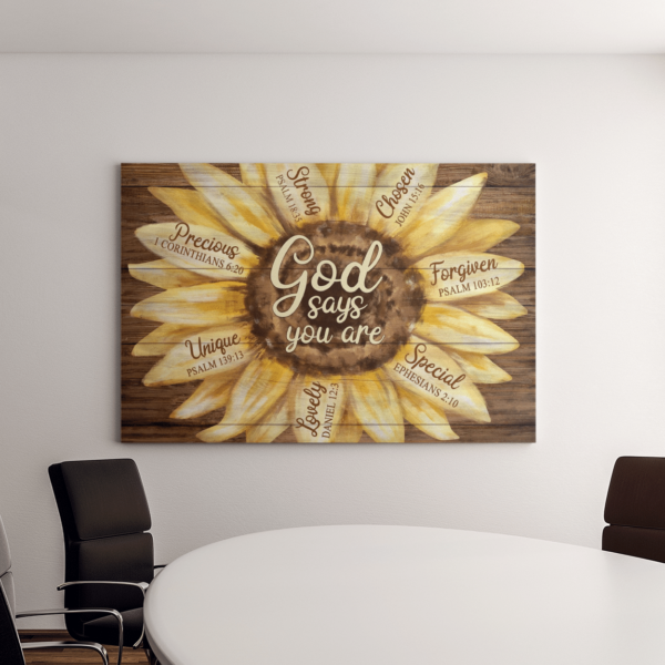 Sunflower God Says You Are Canvas Wall Art product photo 2