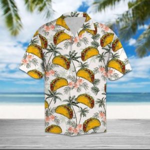 Taco Tropical Coconut Tree Hawaiian Shirt Short Sleeve Hawaiian Shirt White S