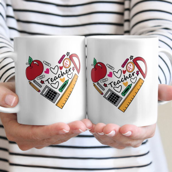 Teach Love Inspire, Teacher Tools Heart Back To School Coffee Mug product photo 1