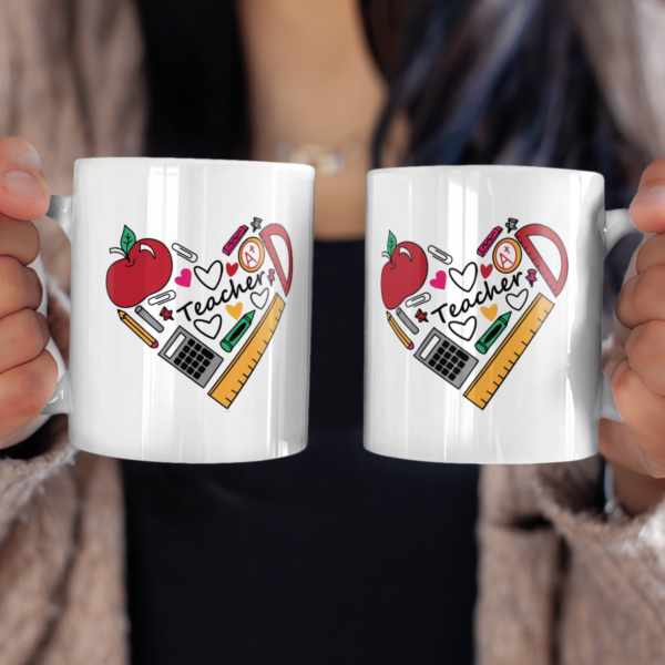 Teach Love Inspire, Teacher Tools Heart Back To School Coffee Mug product photo 2