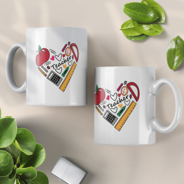 Teach Love Inspire, Teacher Tools Heart Back To School Coffee Mug product photo 4