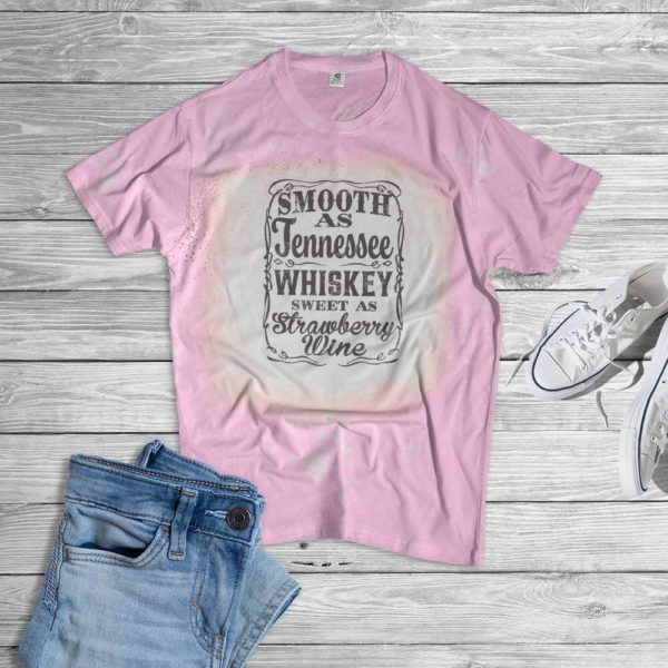 Tennessee Whiskey Sweet As Strawberry Wine Bleached T-Shirt Bleached T-Shirt Light Pink XS