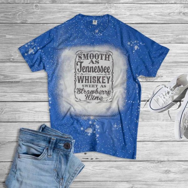 Tennessee Whiskey Sweet As Strawberry Wine Bleached T-Shirt Bleached T-Shirt Royal Blue XS