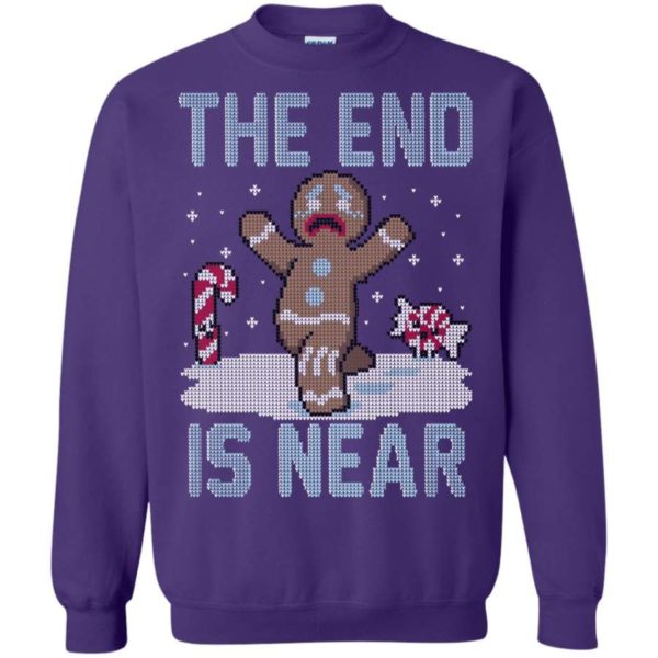 The End Is Near Sweatshirt - Gingerbread man Sweatshirt Purple S