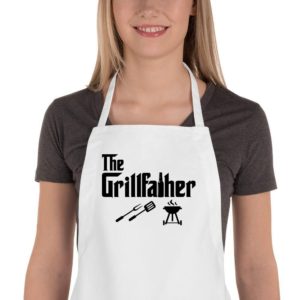 The Grillfather Grilling Dad Barbecue Apron, Apron for Chef One Size White