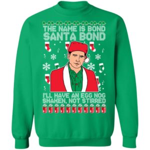 The Name IS Bond Santa Bond Michael Scott Santa Bond Sweatshirt Sweatshirt Irish Green S