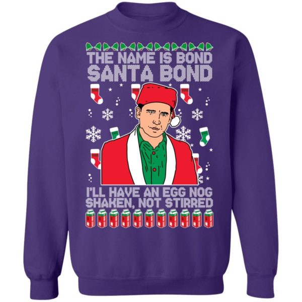 The Name IS Bond Santa Bond Michael Scott Santa Bond Sweatshirt Sweatshirt Purple S