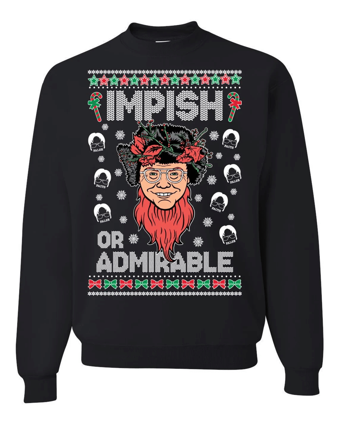 The Office Belsnickel Impish or Admirable Christmas Sweatshirt Style: Sweatshirt, Color: Black