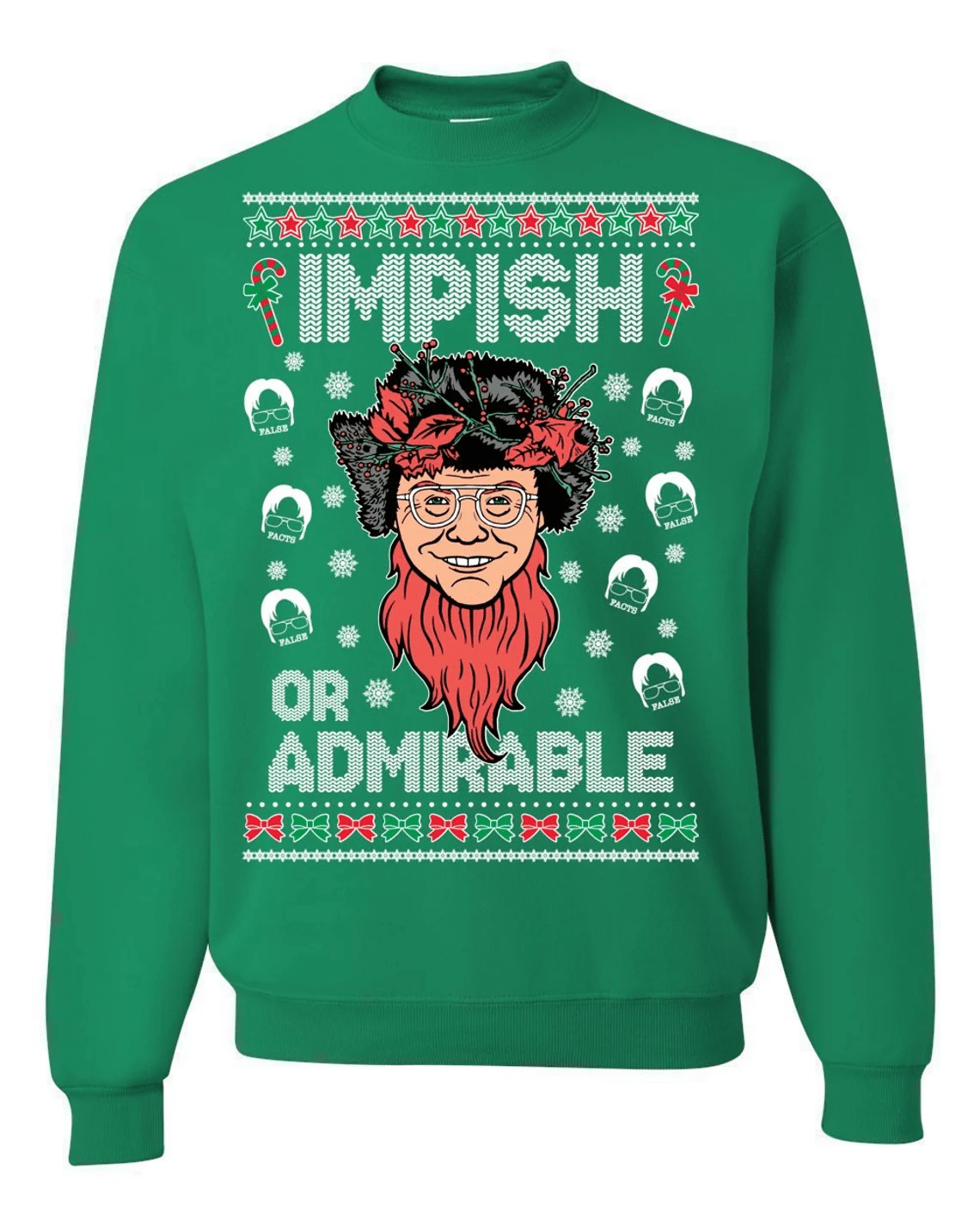 The Office Belsnickel Impish or Admirable Christmas Sweatshirt Style: Sweatshirt, Color: Green