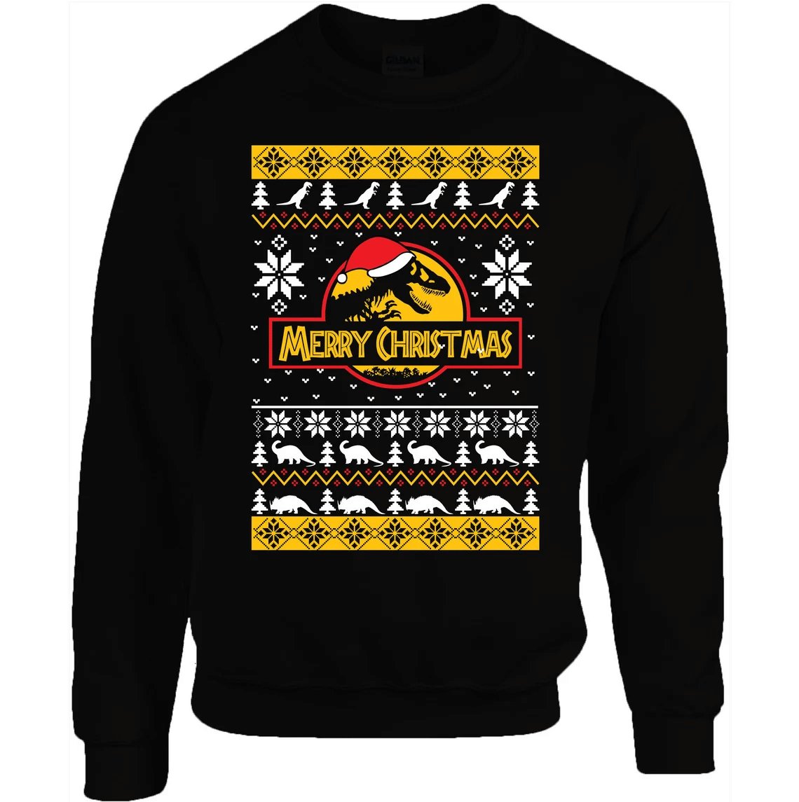 The World of Dinosaur Park Merry Christmas Sweatshirt Style: Sweatshirt, Color: Black