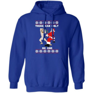 There Can Only Be One Jesus And Santa Fencing Shirt Hoodie Royal S