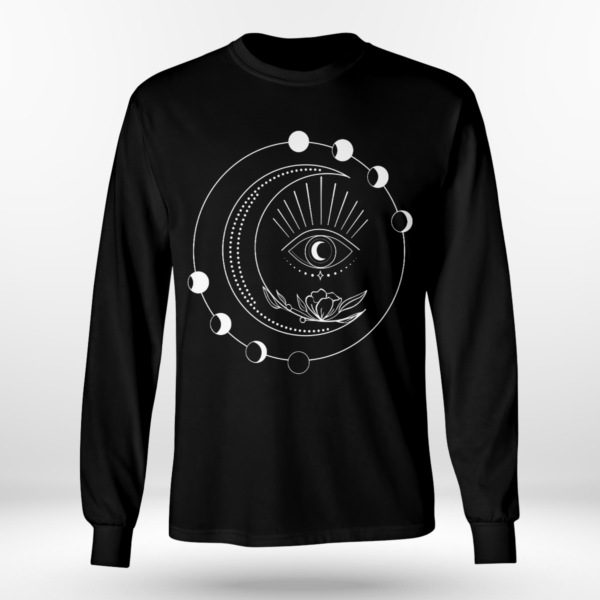Third Eye Moon Phases Phase Strappy Shirt Long Sleeve Tee Black S