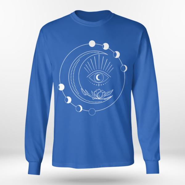 Third Eye Moon Phases Phase Strappy Shirt Long Sleeve Tee Royal Blue S