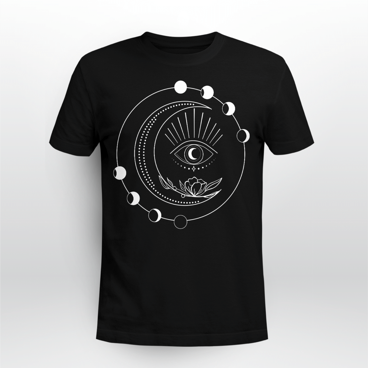 Third Eye Moon Phases Phase Strappy Shirt Style: Unisex T-shirt, Color: Black