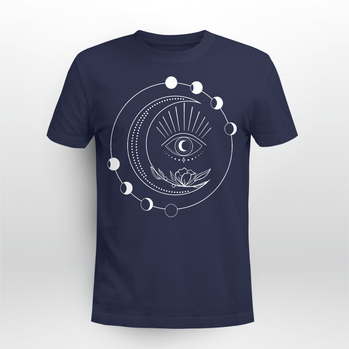 Third Eye Moon Phases Phase Strappy Shirt Style: Unisex T-shirt, Color: Navy