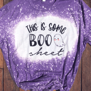 This is some BOO Sheet Funny Halloween Bleached Shirt Bleached T-Shirt Purple XS
